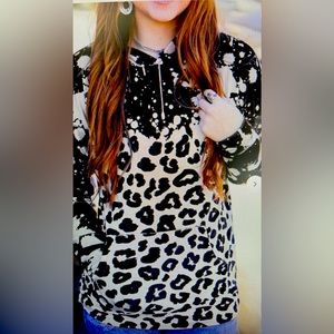 Leopard black hoodie